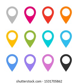 Set of Vector colourful map pointers