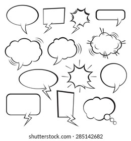 Set of vector comic speech bubbles.