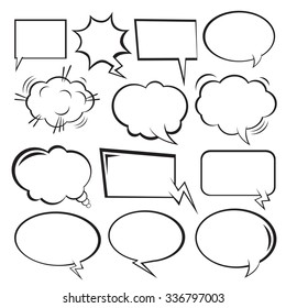 Set of vector comic speech bubbles.