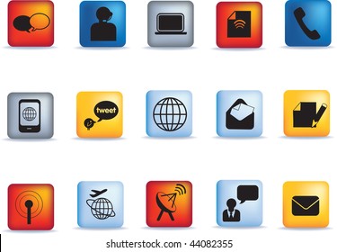 Set of vector communication icon button set