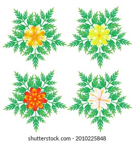 Set of vector compositions from 
Cosmos Sulphureus Flower. for wedding concept - flowers, Floral posters, vector arrangements for greeting card or invitation design, and other.