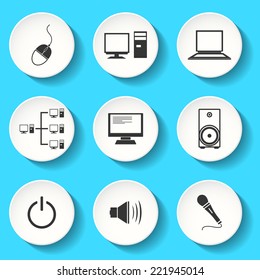 Set of the vector computer icons