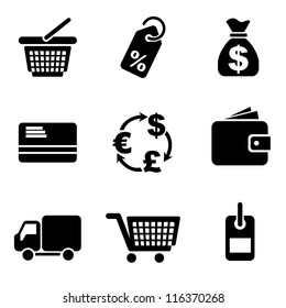 Set Vector Computer Icons Of Commerce And Retail