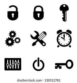 set vector computer icons of parameters and settings