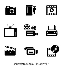 Set Vector Computer Icons Of Photo And Video