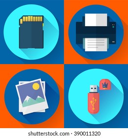 set vector computer icons of photo print