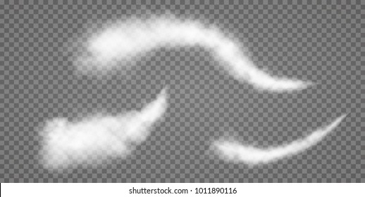 Conjunto de rastros de condensación vectorial. Humo