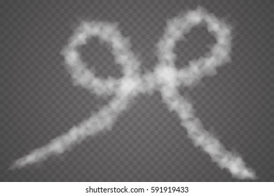 Set of vector condensation trails. Smoke