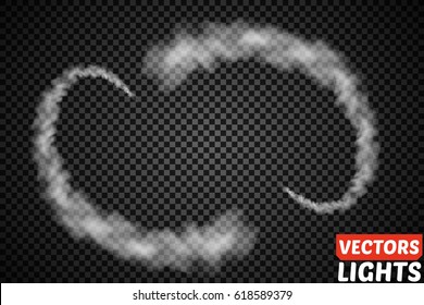 Set of vector condensation trails. Smoke