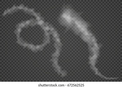 Set of vector condensation trails. Smoke