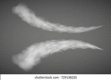 Set of vector condensation trails. Smoke