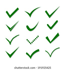 Set of vector confirm icons. 