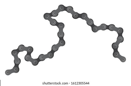set of vector connected bicycle chain pieces composite to random shape