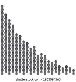 set of vector connected bicycle chain pieces