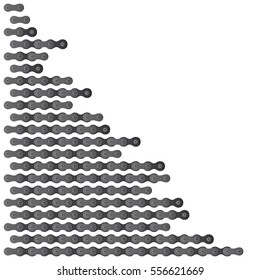 set of vector connected bicycle chain pieces