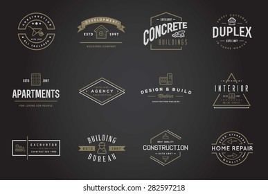 Set of Vector Construction Building Icons Home and Repair can be used as Logo or Icon in premium quality 