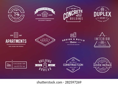 Set of Vector Construction Building Icons Home and Repair can be used as Logo or Icon in premium quality 