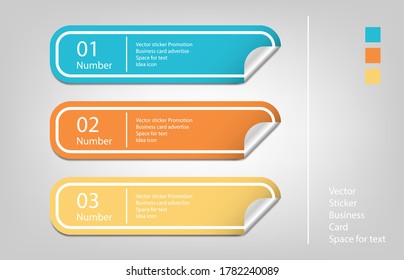 Set of Vector Contact Paper Sticker Banners Background