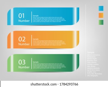 Set of Vector Contact Paper Sticker Banners Background