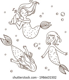 conjunto de sirenas de dibujos animados de gaviota sobre fondo blanco
