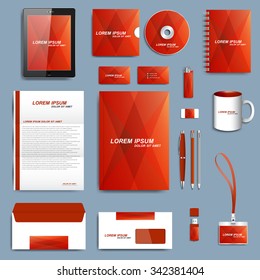 Set of vector corporate identity template. Modern business stationery mock-up  design .