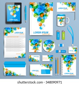 Set of vector corporate identity template. Modern business stationery mock-up design.