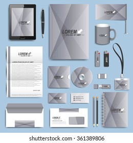 Set of vector corporate identity template. Modern business stationery design.