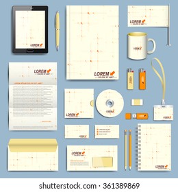 Set of vector corporate identity template. Modern business stationery design.