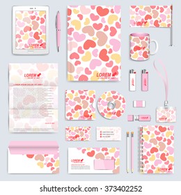 Set of vector corporate identity template. Modern business stationery mock-up. 8 March, International Women's Day . Corporate template. Branding design.