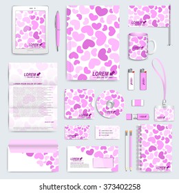Set of vector corporate identity template. Modern business stationery mock-up. 8 March, International Women's Day . Corporate template. Branding design.