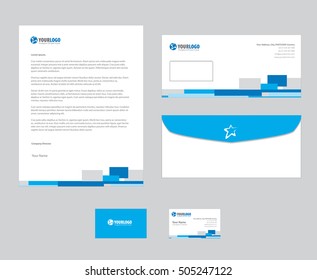 Set of vector corporate identity templates. Modern business stationery design