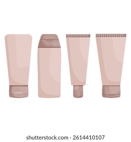 A set of vector cosmetic cream tubes. The layout of cosmetic packaging.