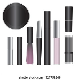 Set of vector cosmetic packages samples for product design