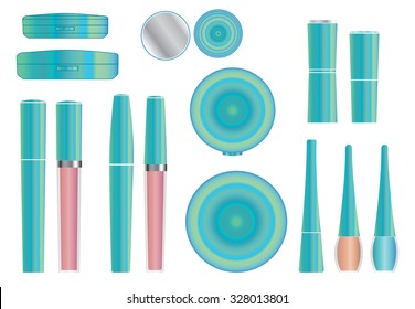 Set of vector cosmetic packages samples for product design