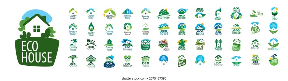 Un conjunto de logotipos vectores de Country House en un fondo blanco
