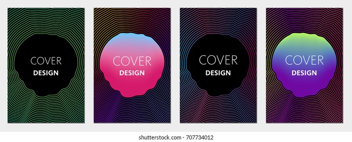 Set of vector cover design with fluid colors.Liquid trendy bright shapes composition.Futuristic digital illustration design.Templates for posters, banners, covers, flyers, presentations and reports.