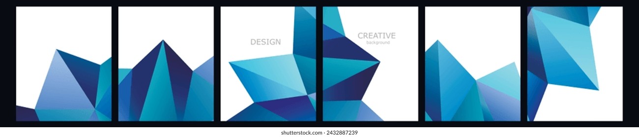 Set of vector cover notebook design. Abstract rainbow minimal triangles halftone template design for notebook paper, copybook brochures, book, magazine. Planner and diary cover for print.