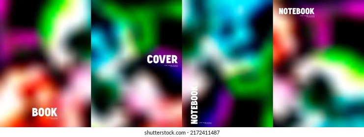 Satz von Vektorgrafik-Titelvorlagen. Acide Neonfarben, handgemalt, unscharfer Hintergrund. Für Flyer, Plakate und Plakatdesign