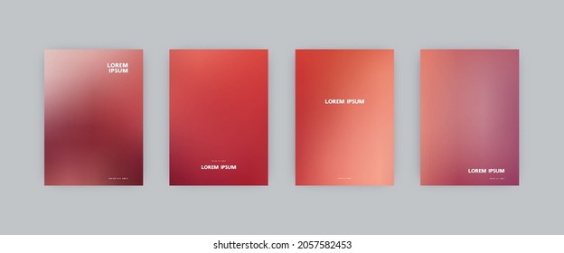 Set of vector cover templates. Burgundy colors blurred background. For flyers, posters and placards design. Vector illustration