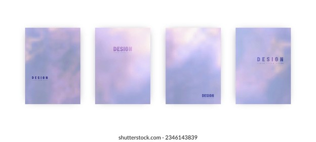 Set of vector cover templates. Fantastic pink color splash hand painted fluid art blurred background. For flyers, posters and placards design