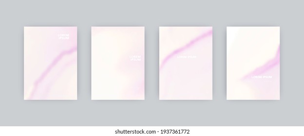 Set of vector cover templates. Light pink color blurred background. For flyers, posters and placards design