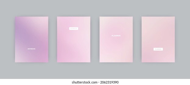 Set of vector cover templates. Light pink colors blurred background. For flyers, posters and placards design. Vector illustration