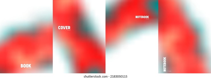 Set of vector cover templates. Red colors splash blurred background. For flyers, posters and placards design