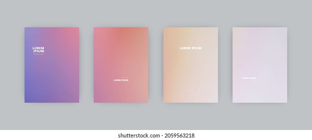 Set of vector cover templates. Violet and pink colors blurred background. For flyers, posters and placards design. Vector illustration