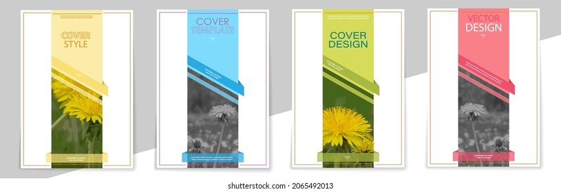 set of vector covers in watercolor style. A set of templates for banners, posters or brochures. Vector scalable illustration