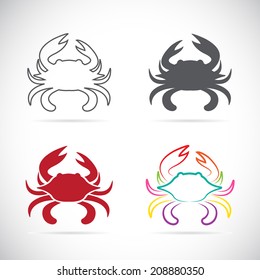 Set of vector crab icons on white background