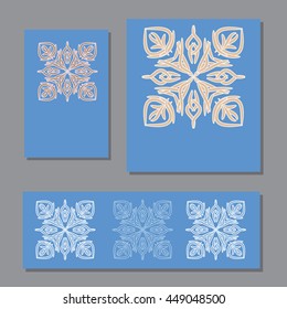 Set of vector creative universal cards with hand drawn ornament  for banner, poster, card, invitation