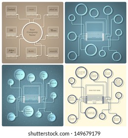 Set of vector creative web design templates