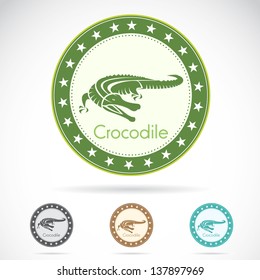 Set of vector crocodile label on white background