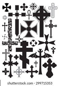 Set of vector crosses